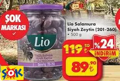 LİO SALAMURA SİYAH ZEYTİN 201-260 500 G